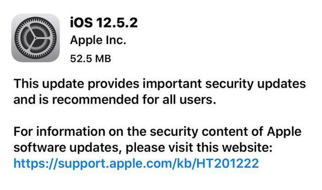 林口苹果手机维修分享iOS12.5.2发布，建议所有老苹果用户安装 